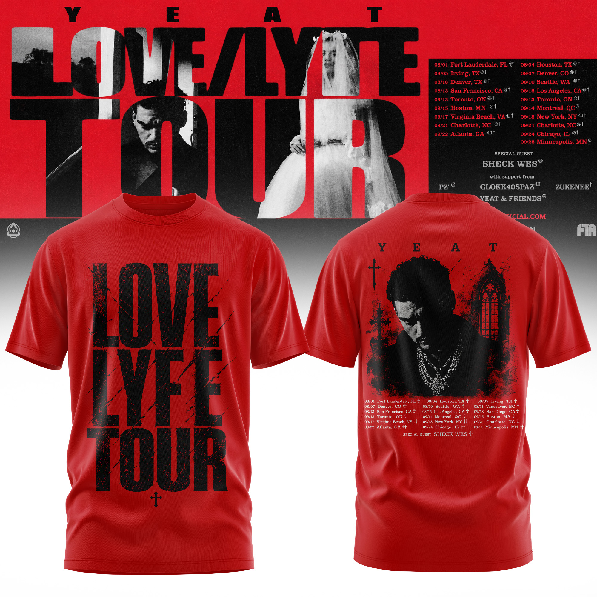Yeat The LOVELYFE Tour 2026 Edition Premium Graphic Tee