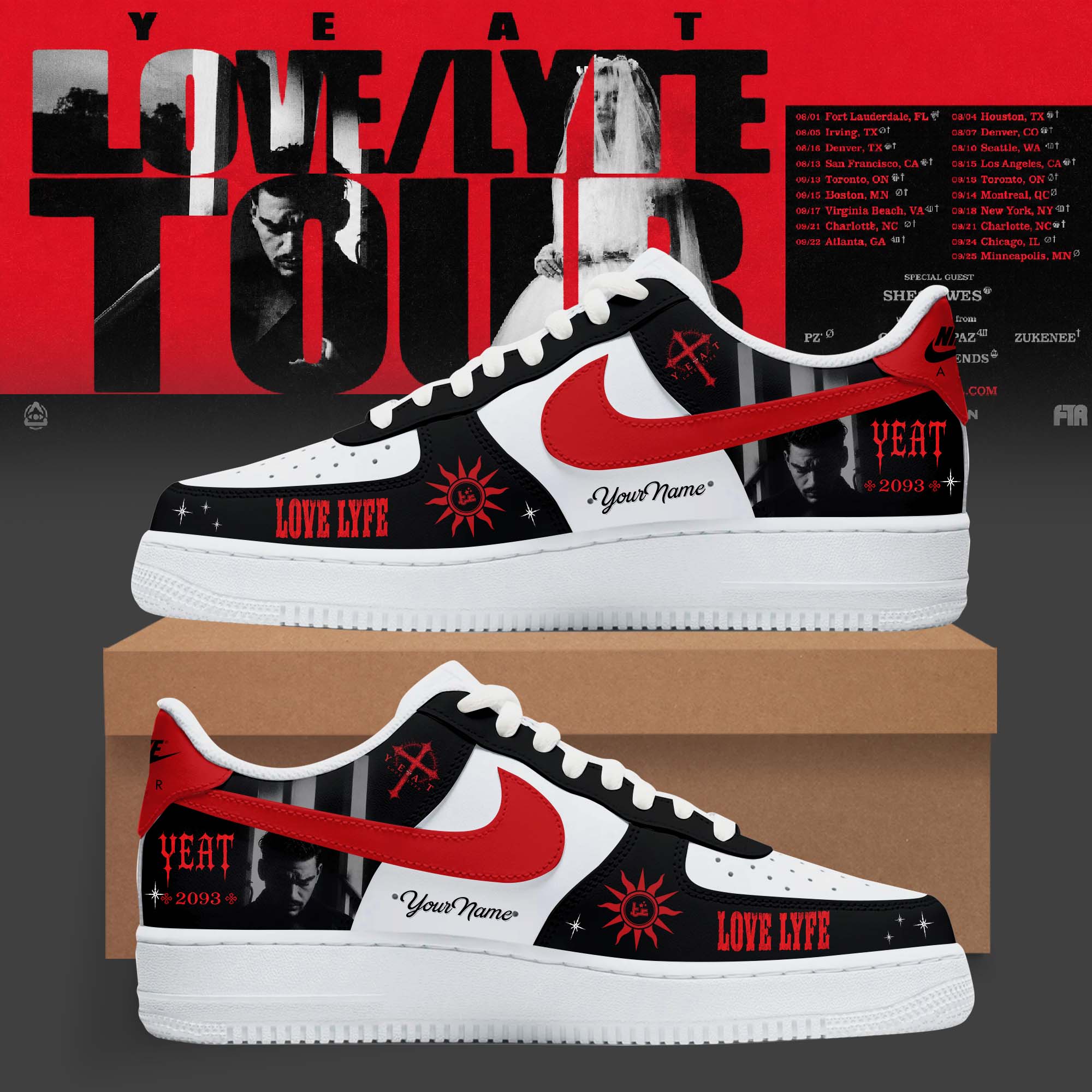 Yeat The LOVELYFE Tour 2026 Edition Signature Style Sneakers