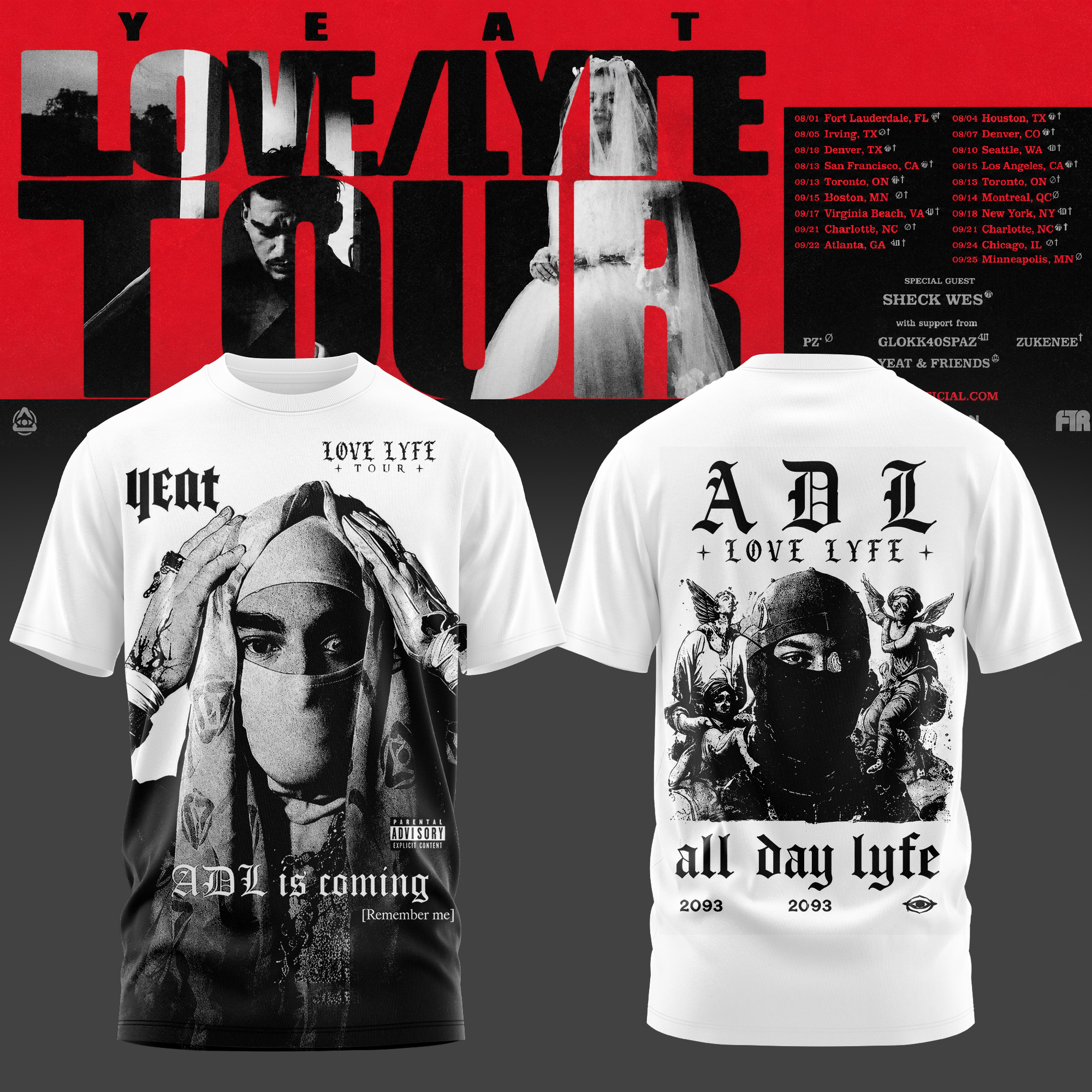 Yeat The LOVELYFE Tour 2026 Edition Vintage Style Shirt