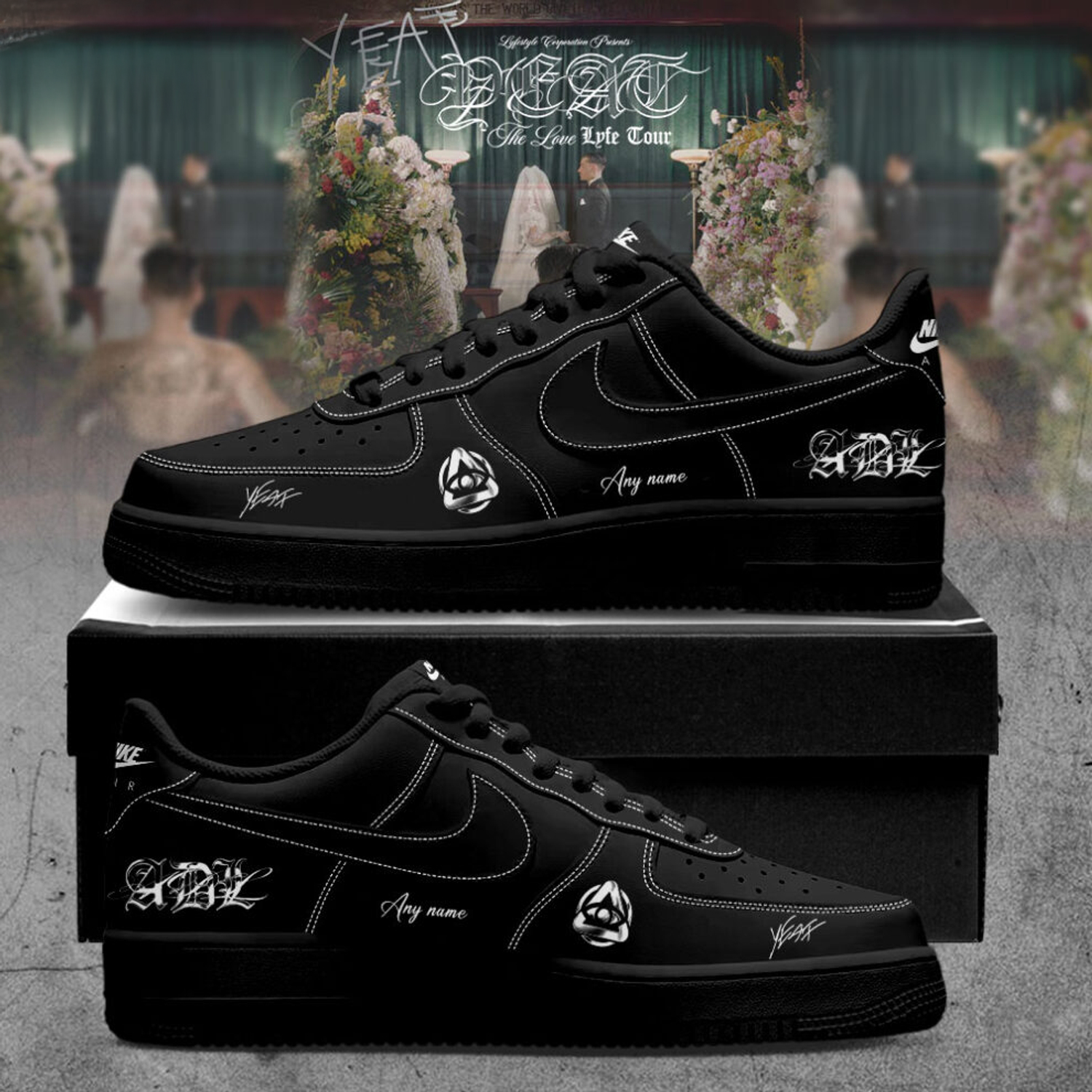 Yeat The Love Lyfe Tour 2026 Custom Air Force 1 Sneakers