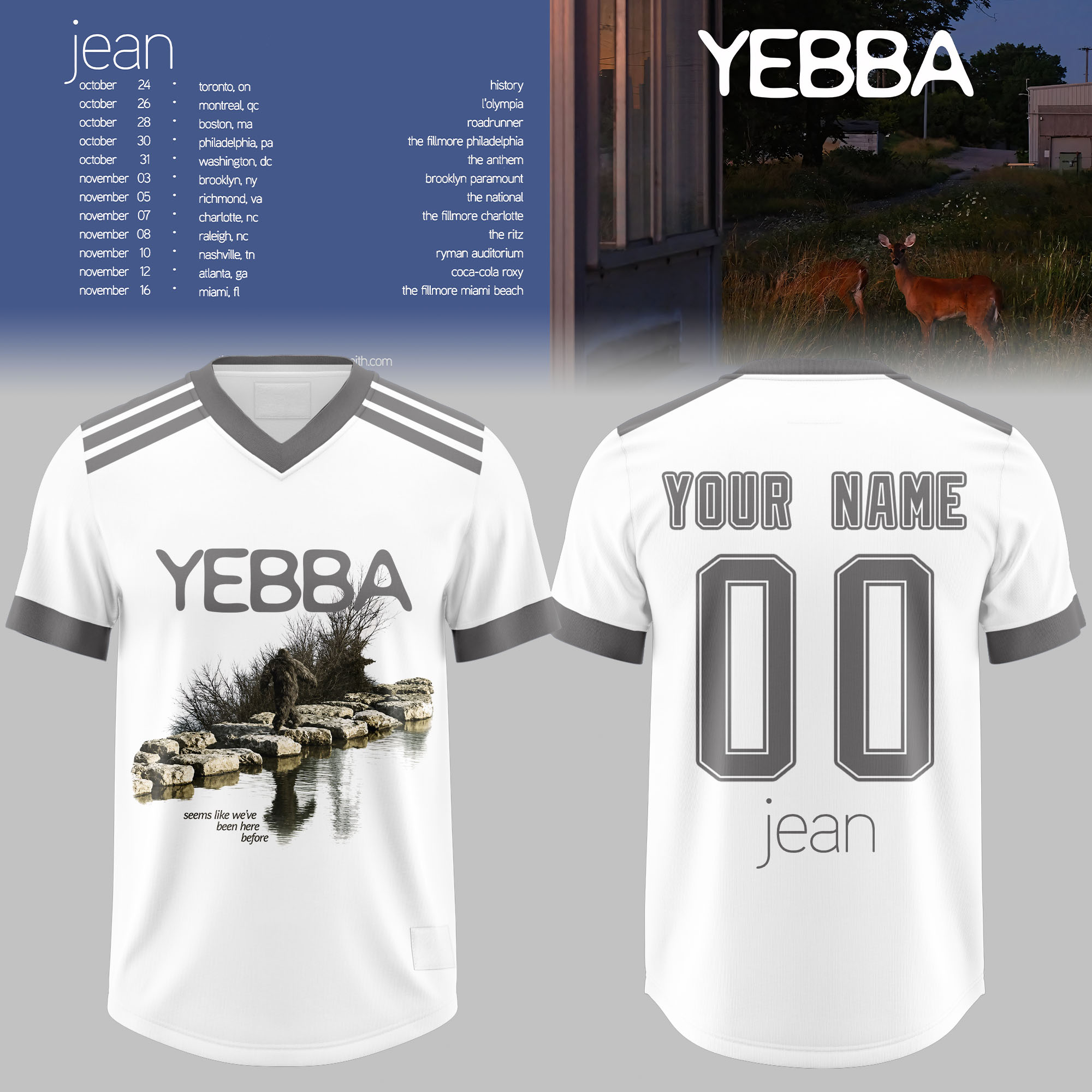 Yebba Jean Tour White Scenic Custom Football Jersey Music Concert Fan Apparel 2 - Unicasport Yebba Jean Tour White Scenic Custom Football Jersey Music Concert Fan Apparel