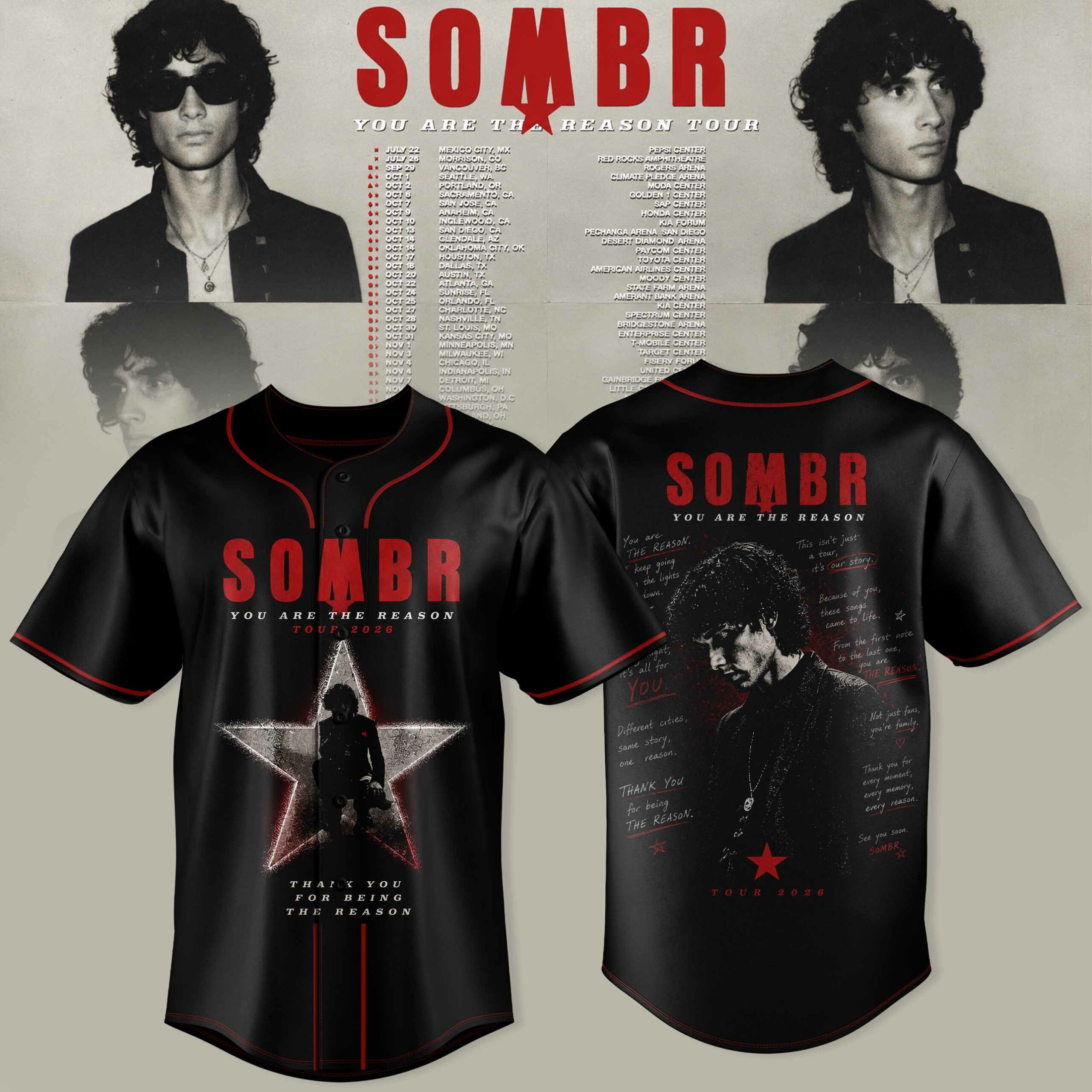 You Are The Reason Tour Premium 3D Exclusive Fan Baseball Jersey