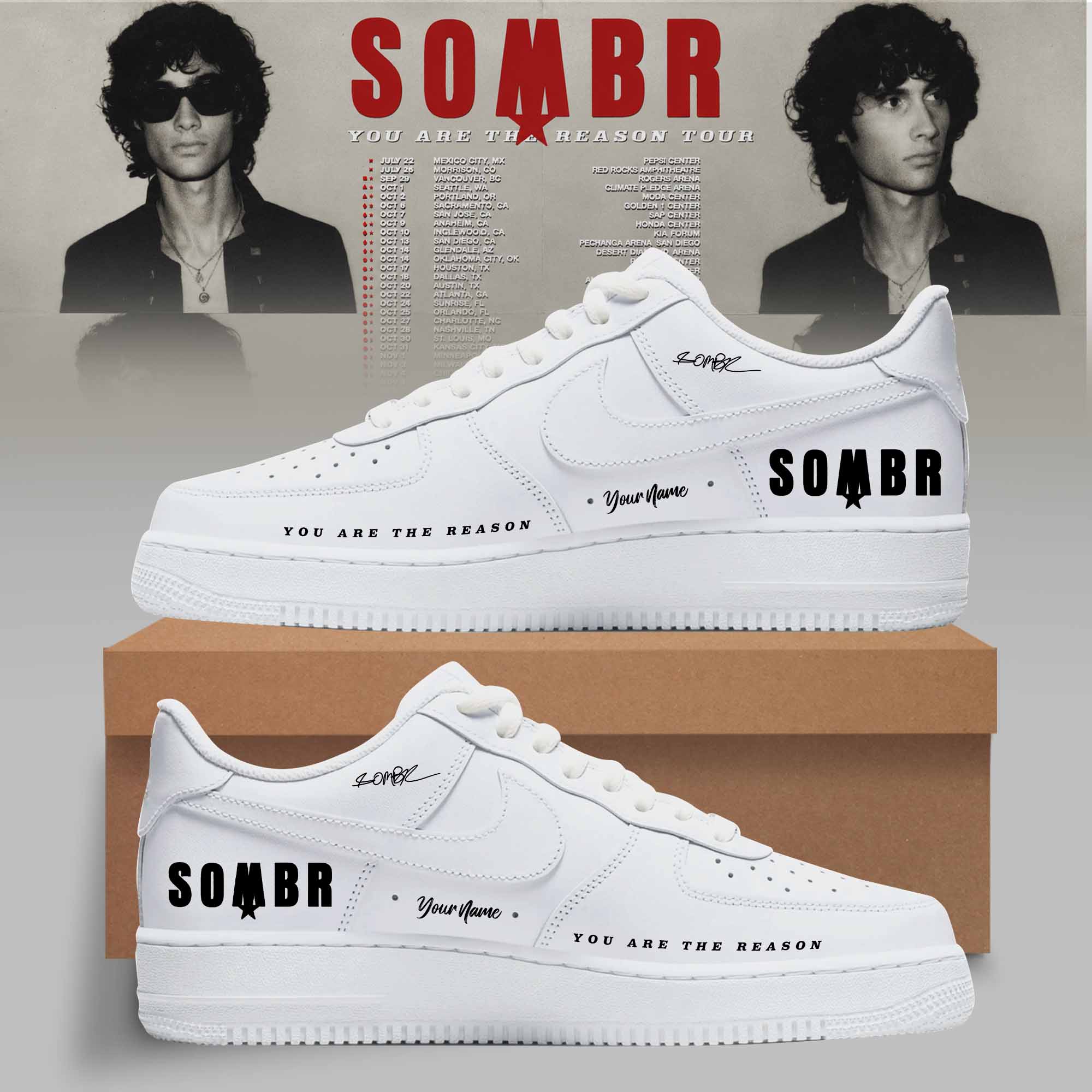 You Are The Reason Tour Premium 3D White Custom Lifestyle Sneakers