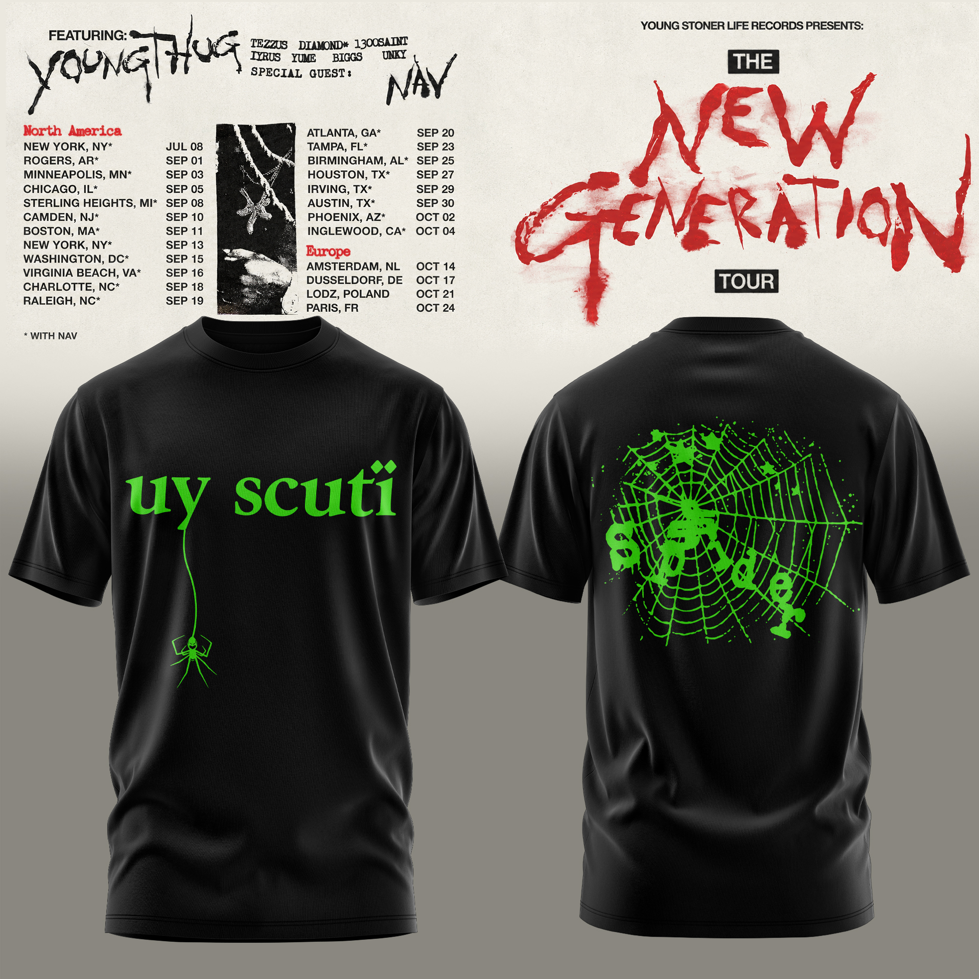 Young Thug SP5DER x UY SCUTI Limited Edition Graphic T Shirt