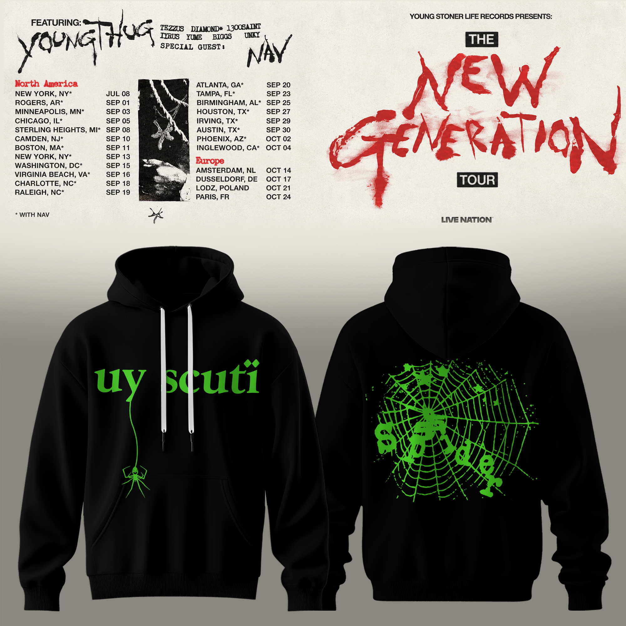 Young Thug SP5DER x UY SCUTI Limited Edition Pullover Hoodie