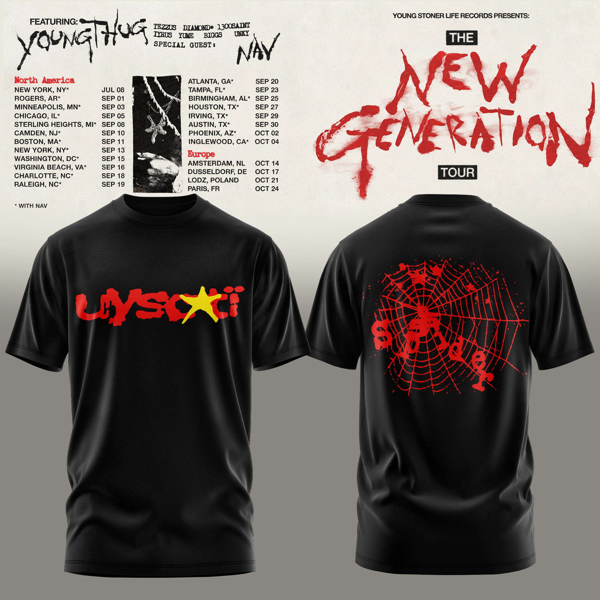Young Thug SP5DER x UY SCUTI Premium Streetwear Graphic Tee