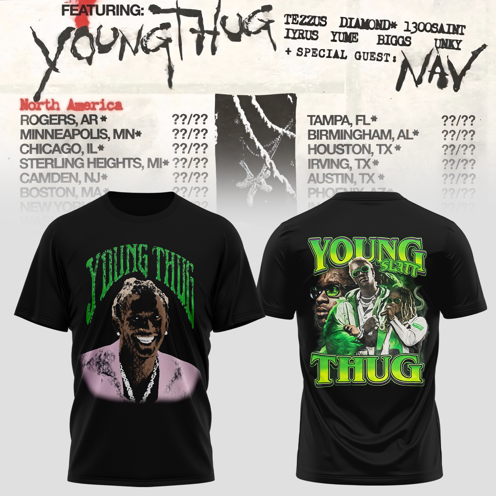 Young Thug Slatt Collage Graphic T Shirt Hip Hop Fan Gift