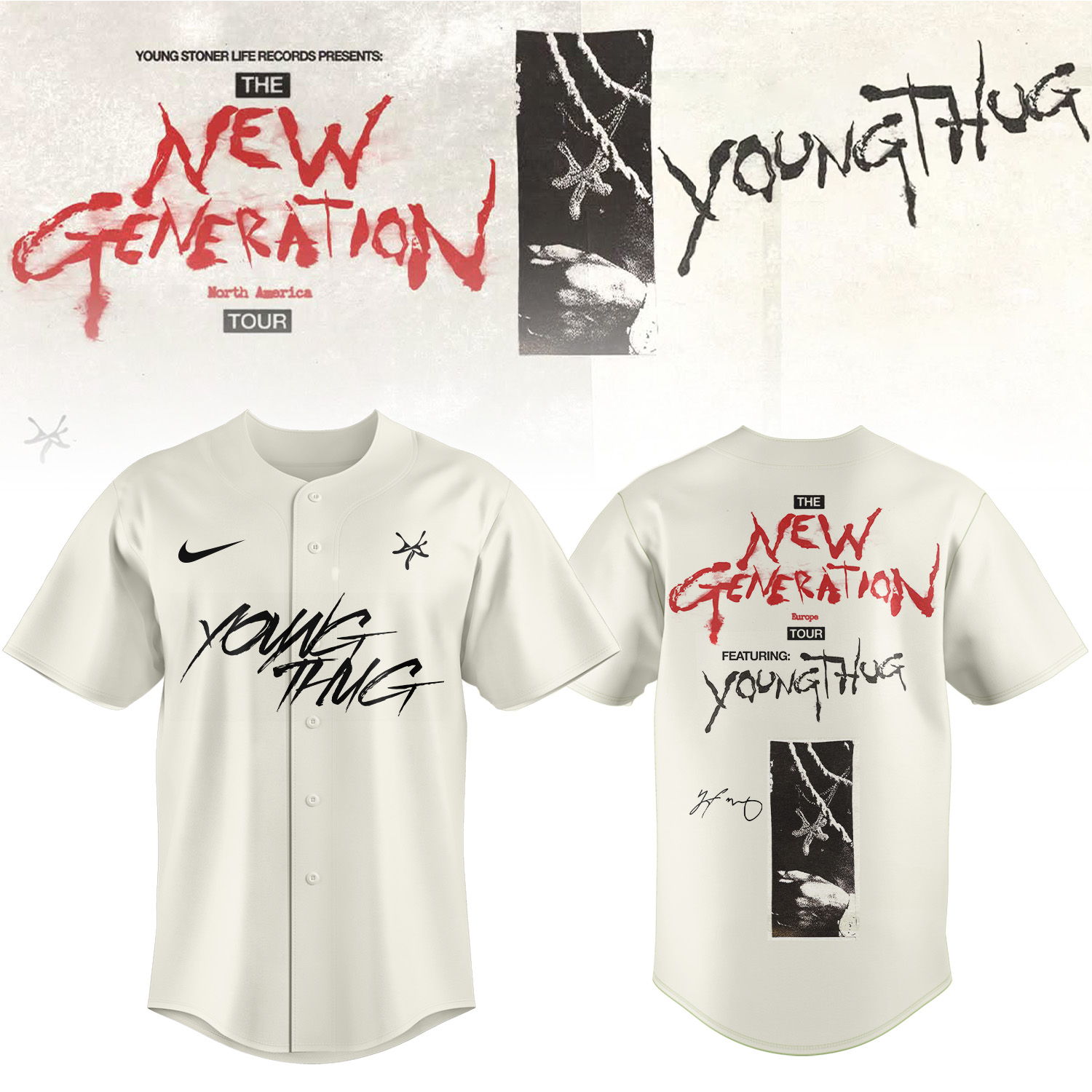 Young Thug The New Generation Tour 2026 Premium Signature Baseball Jersey