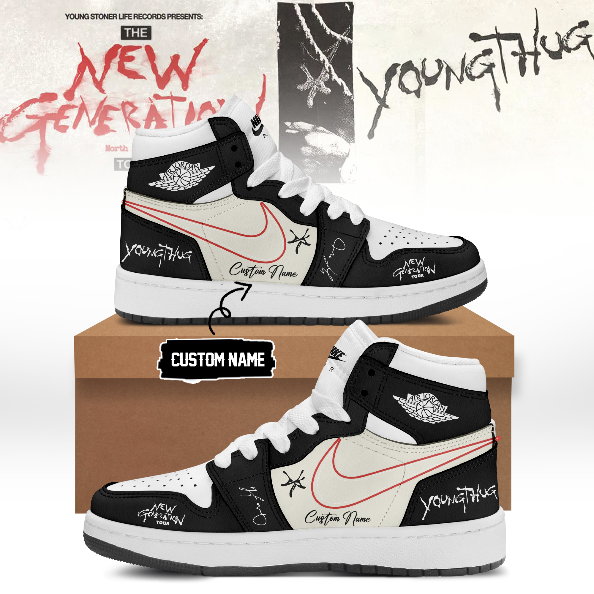 Young Thug The New Generation Tour 2026 Premium Signature High Top Sneakers
