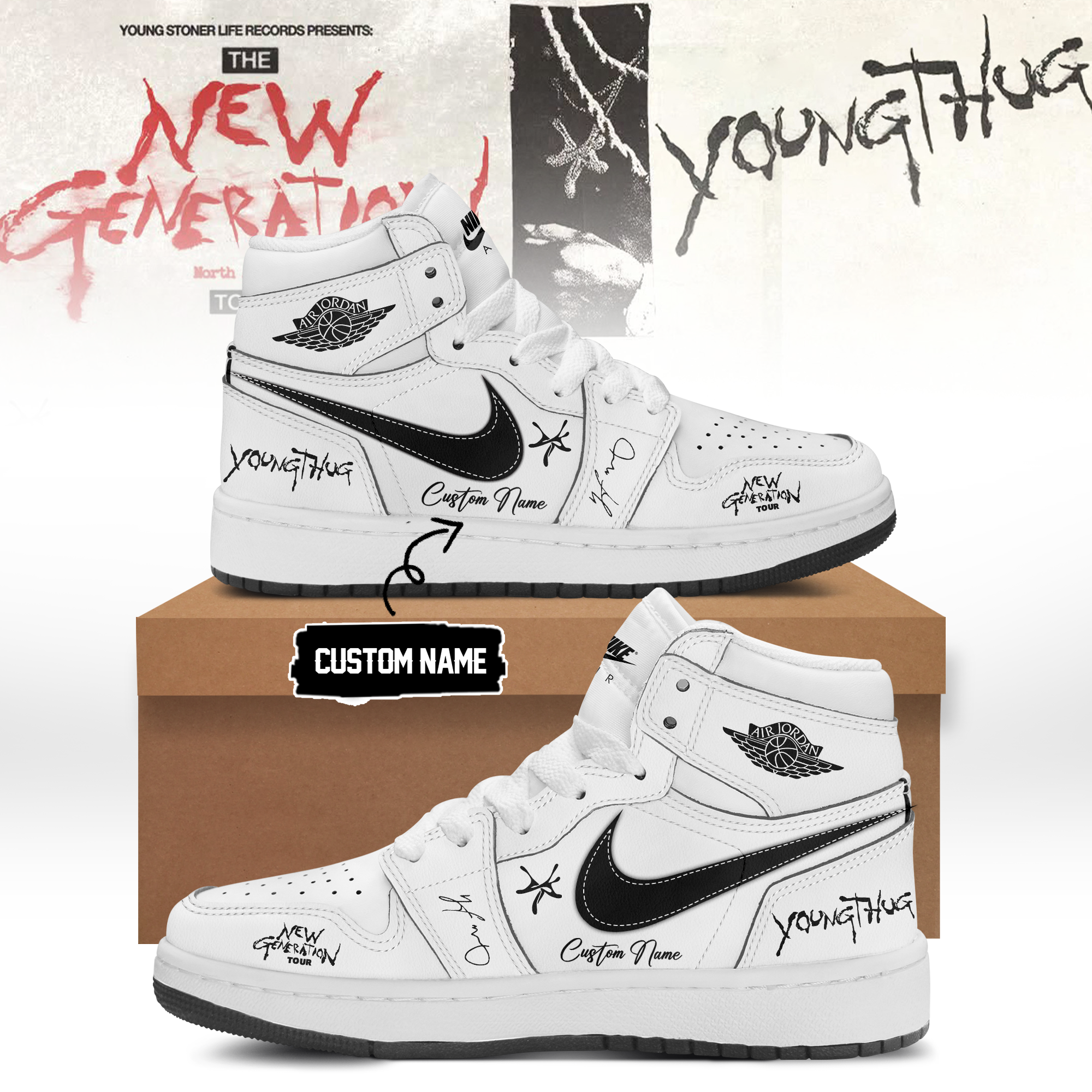 Young Thug The New Generation Tour 2026 Signature Fan High Top Sneakers