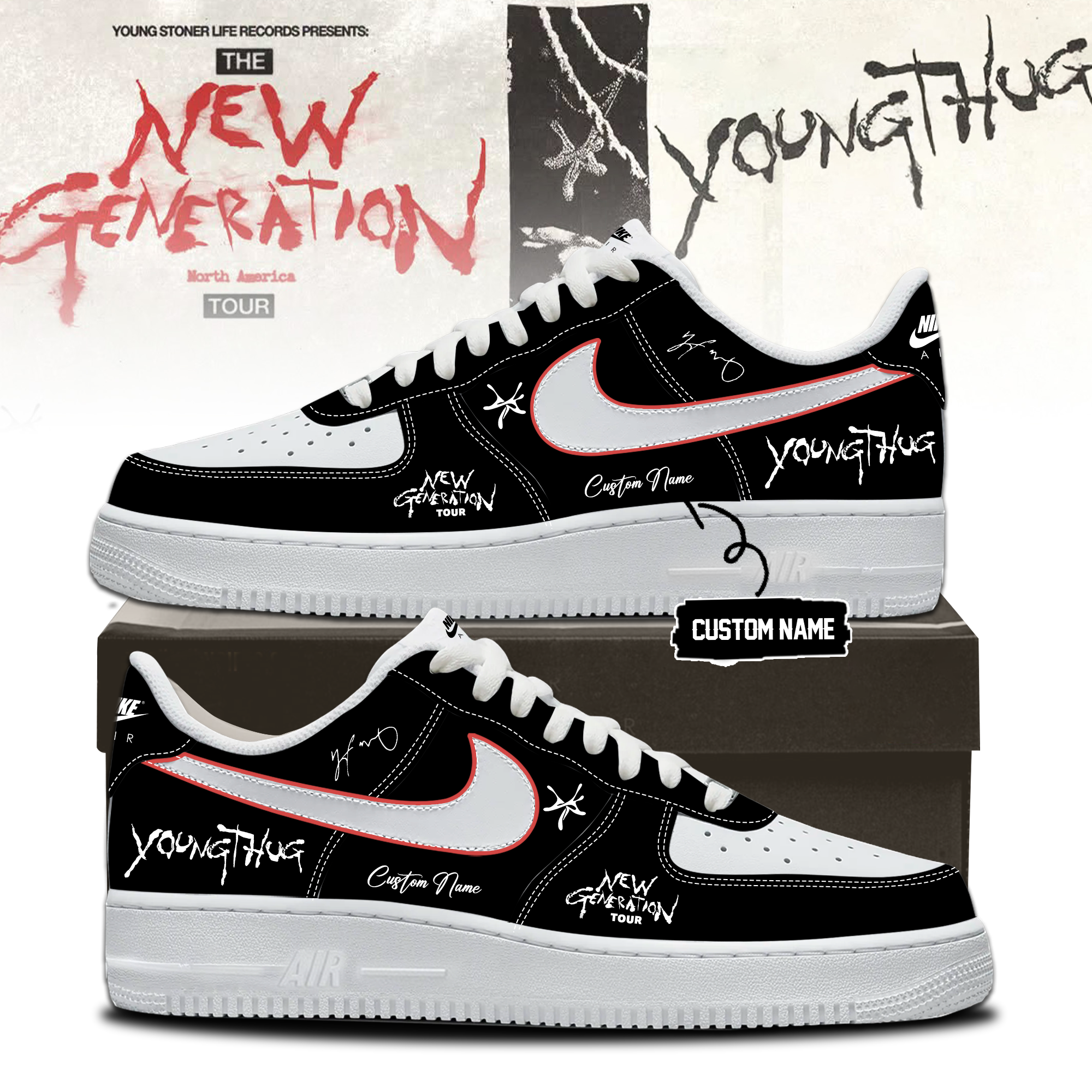Young Thug The New Generation Tour 2026 Vintage High Top Sneakers