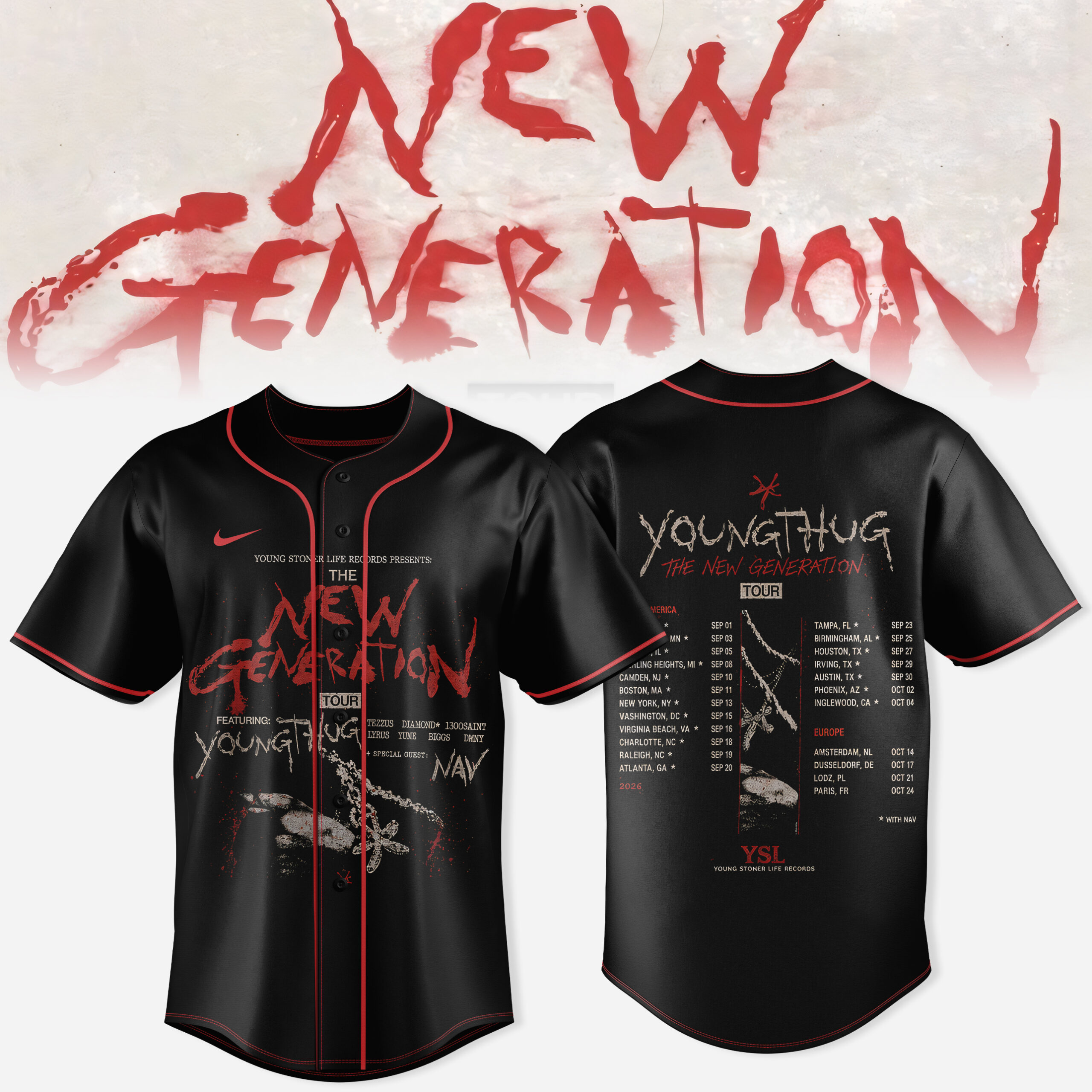 Young Thug The New Generation Tour Collector Edition Fan Jersey