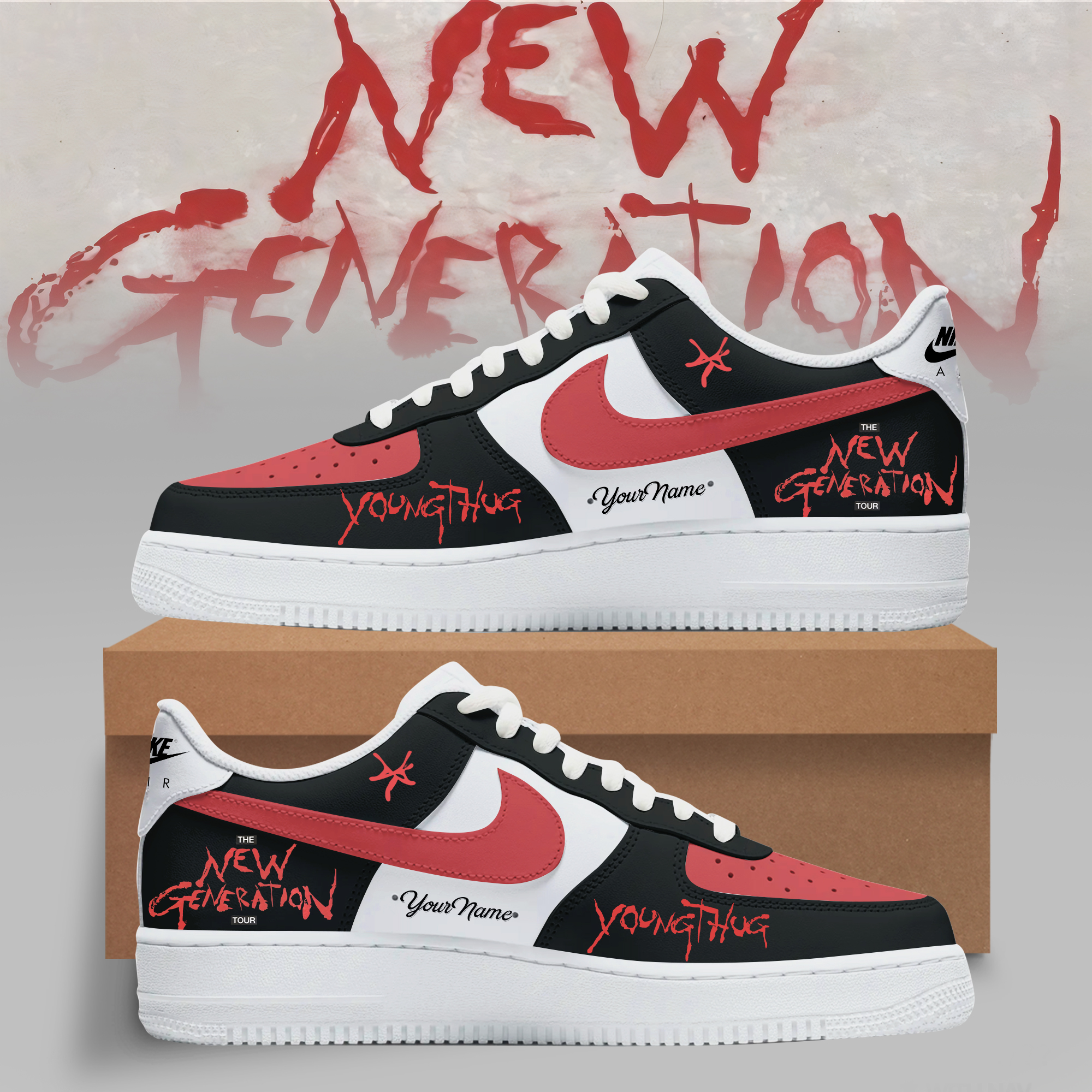 Young Thug The New Generation Tour Custom High Top Sneakers Fan Gift