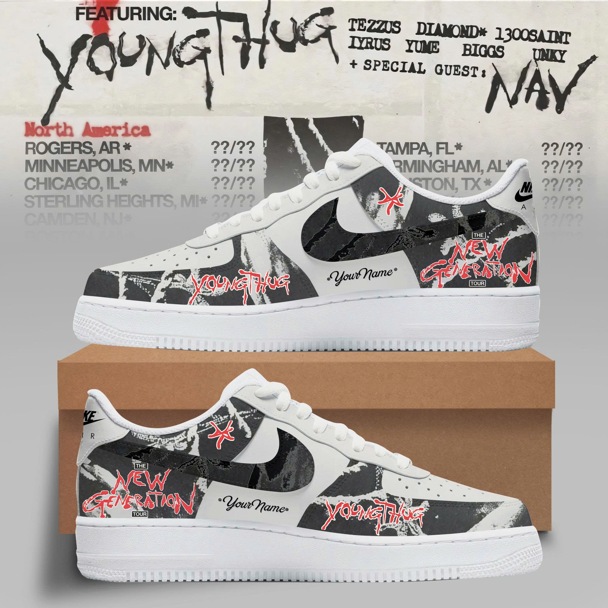 Young Thug The New Generation Tour Custom Sneaker Limited Edition