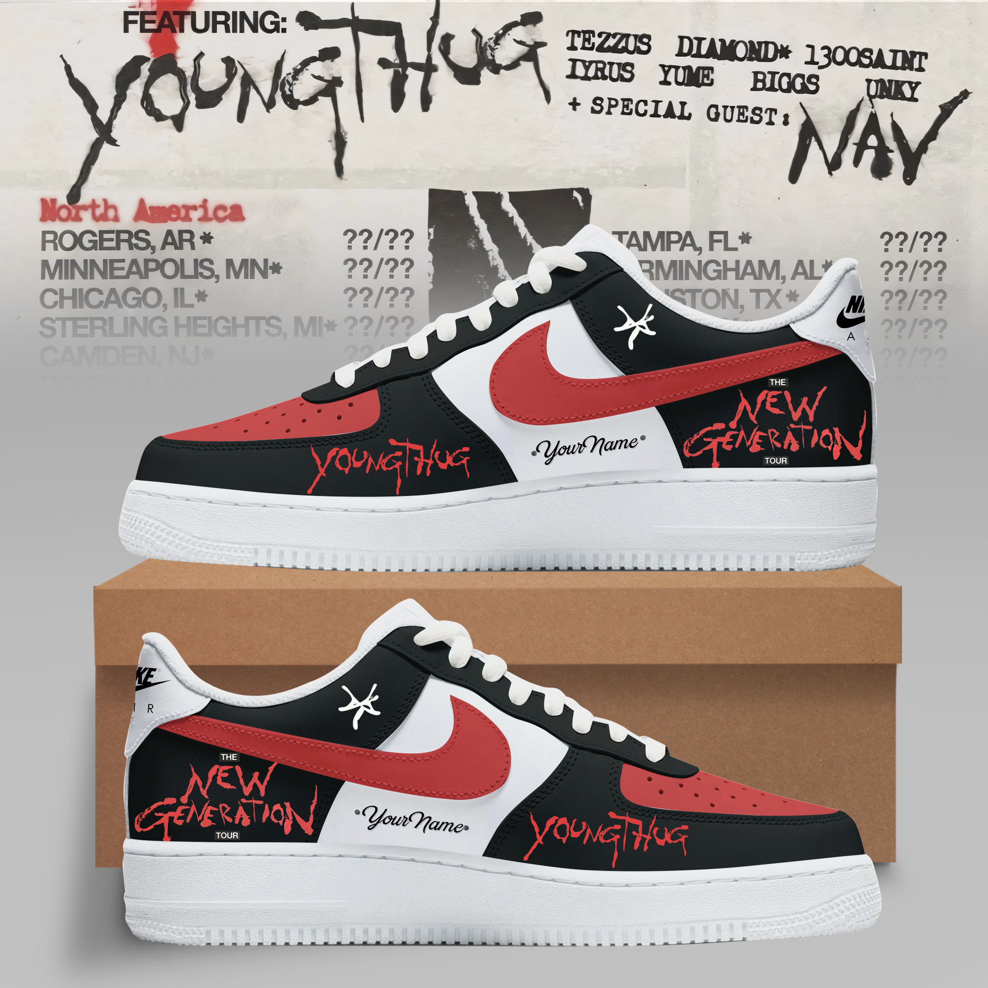 Young Thug The New Generation Tour Premium Custom High Top Sneakers