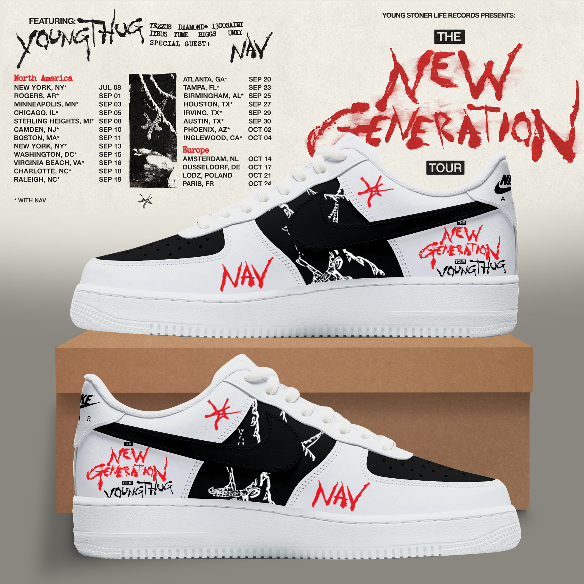 Young Thug The New Generation World Tour 2026 Custom High Top Sneakers