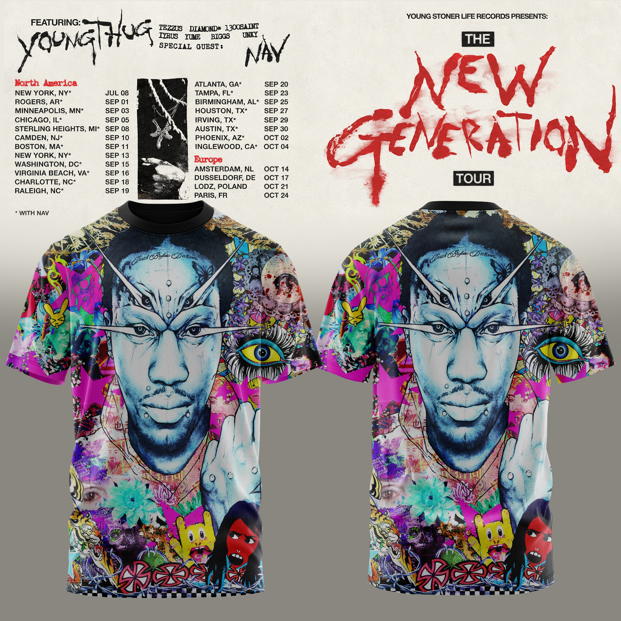 Young Thug The New Generation World Tour 2026 Limited Edition Graphic T Shirt