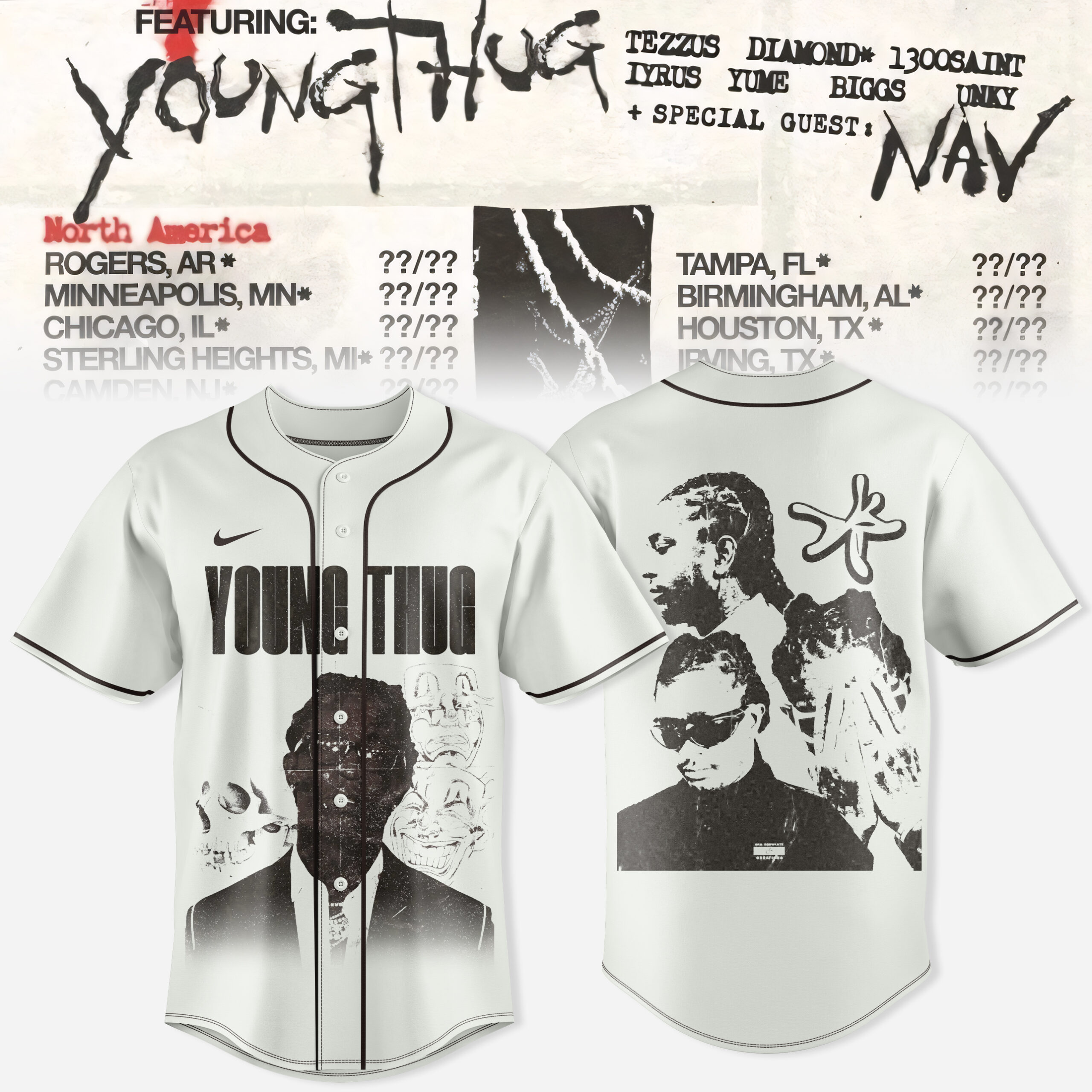 Young Thug Vintage Collage Graphic Baseball Jersey