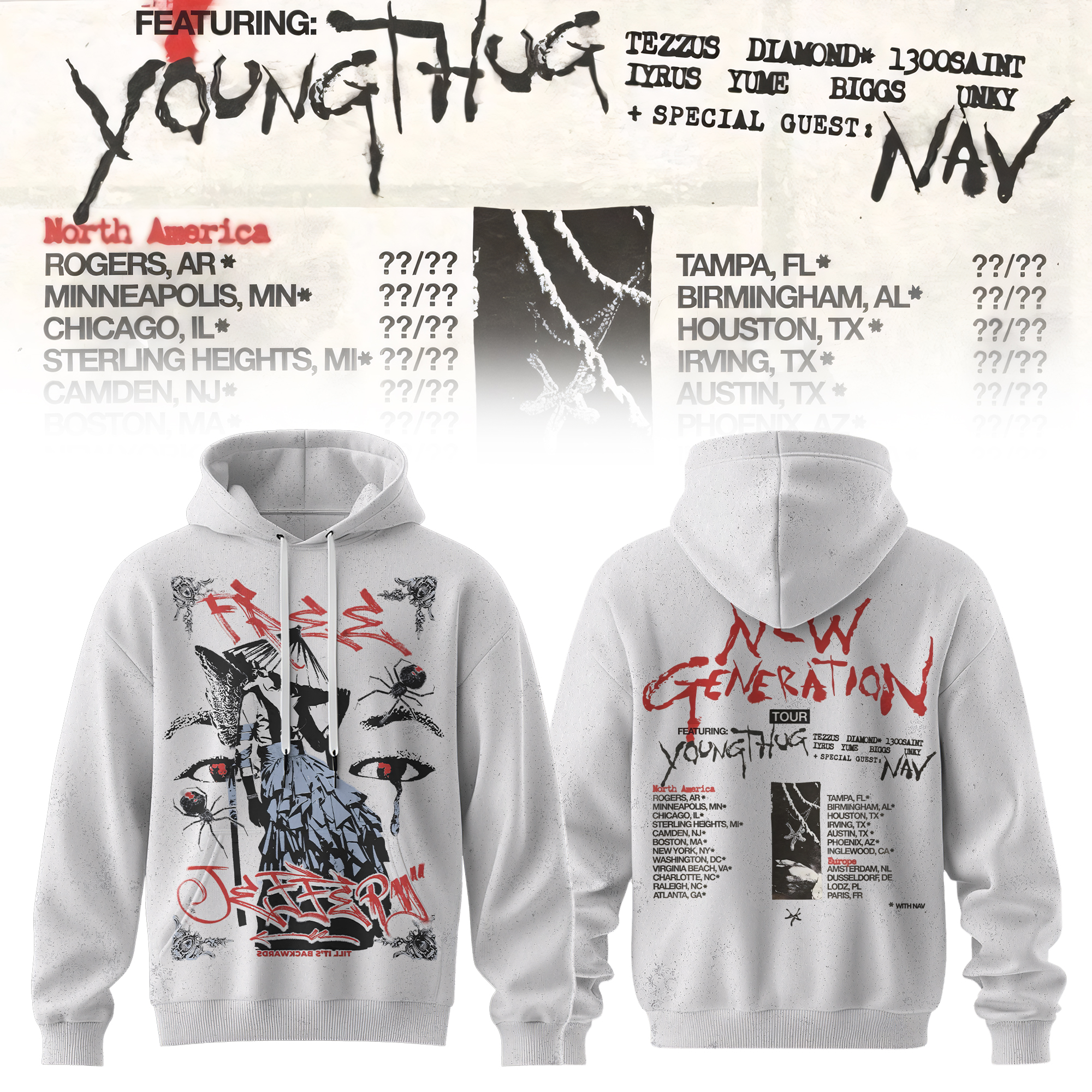 Young Thug YSL The New Generation Tour Pullover Hoodie