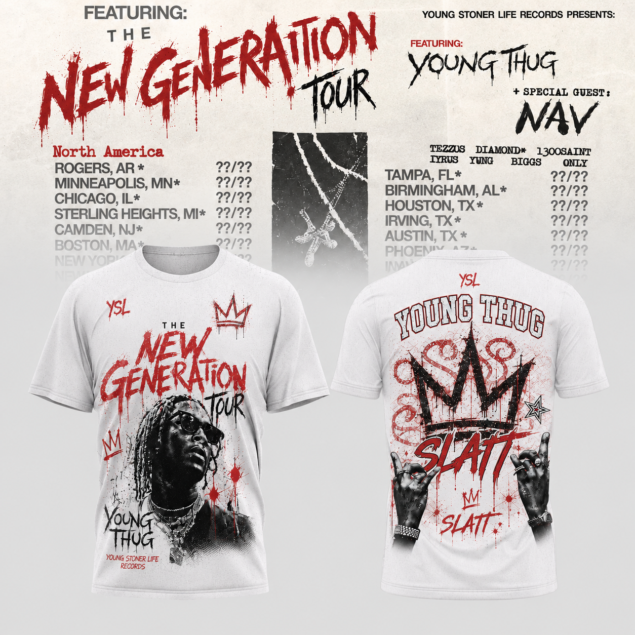 Young Thug x YSL The New Generation Tour Graphic T Shirt