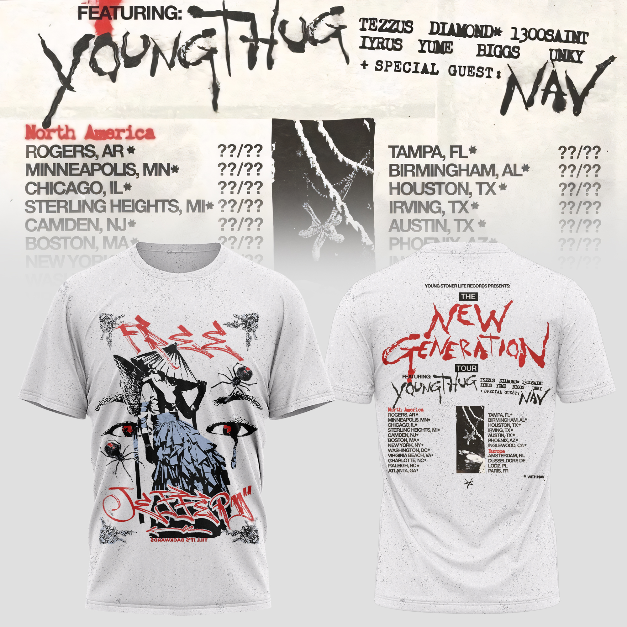 Young Thug x YSL The New Generation Tour Premium Graphic T Shirt