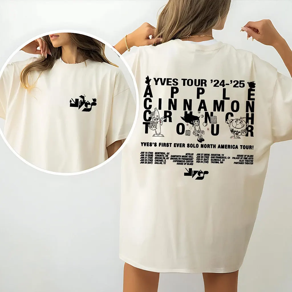 Yves Merch 2025 TShirt Apple Cinnamon Crunch Yves Merch Gifts For Daughter