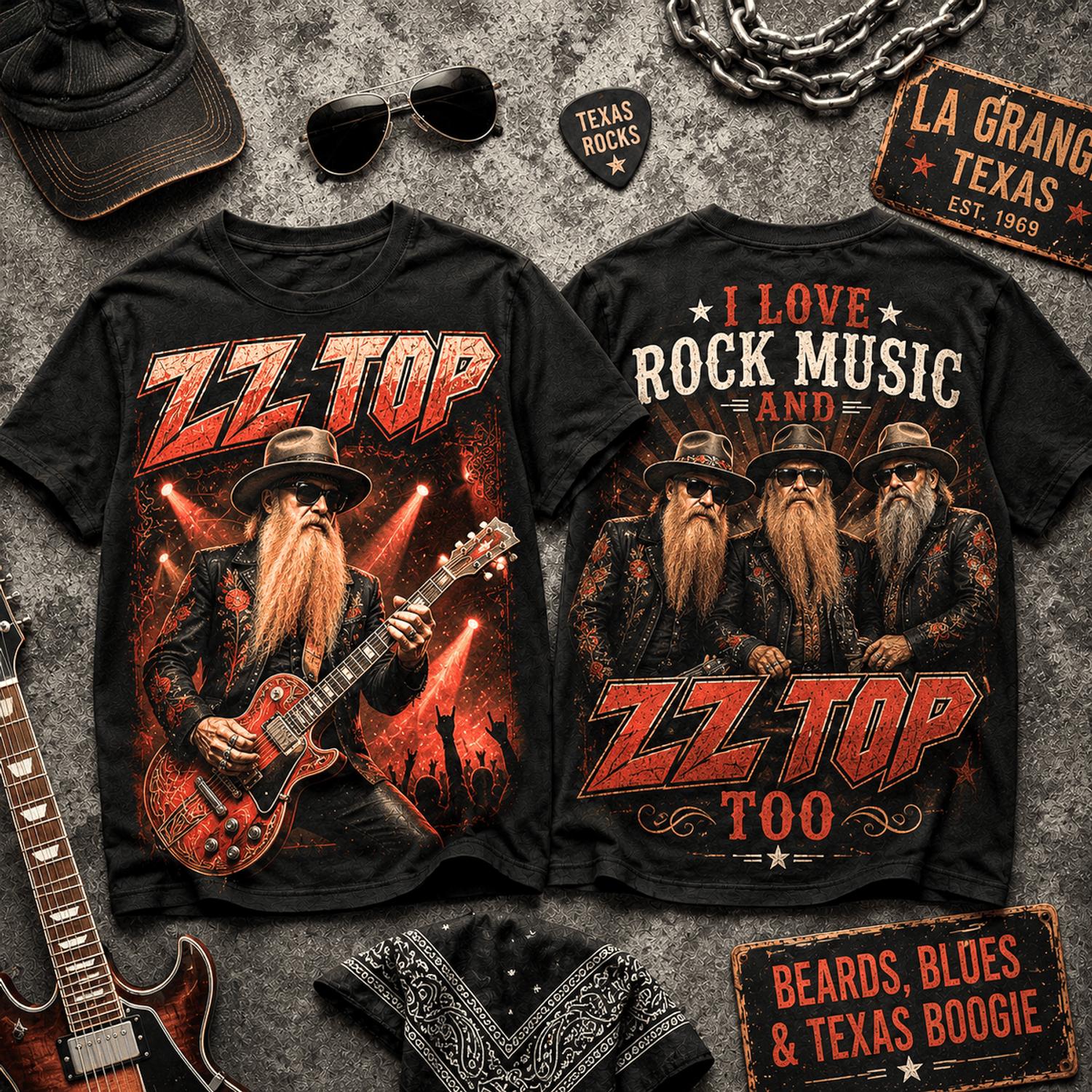 ZZ Top La Grange Classic Rock Graphic T Shirt