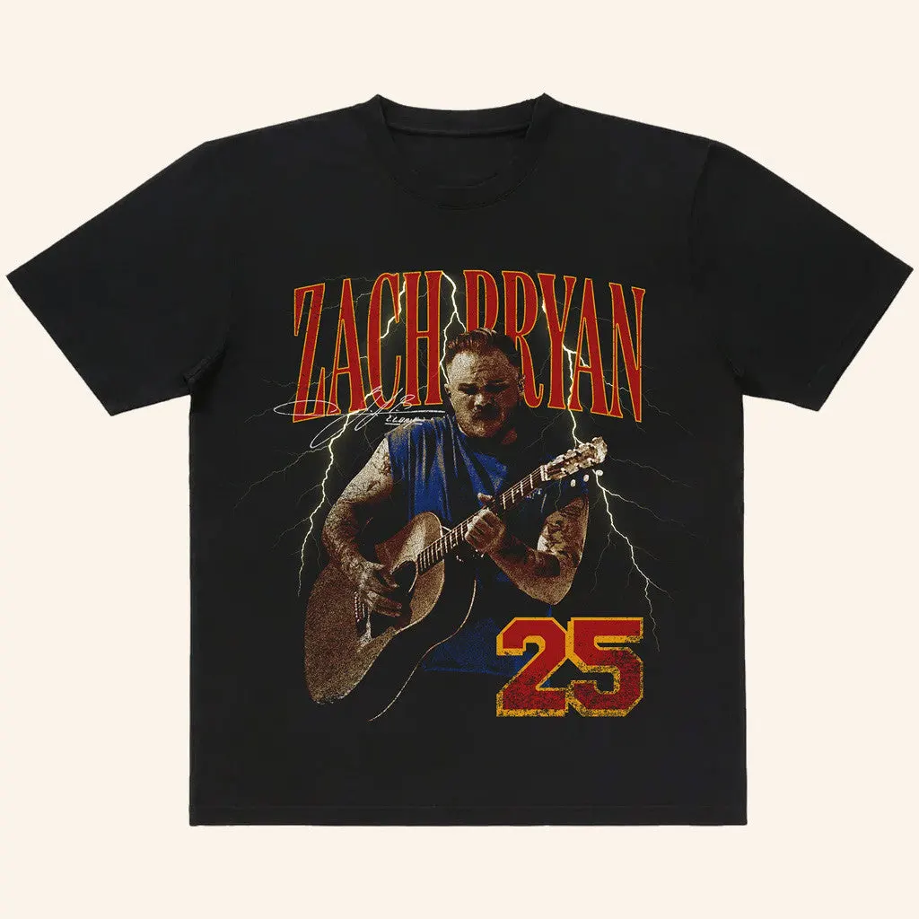 Zach Bryan Merch ZB 2025 Lightning TShirt Gifts For Fans