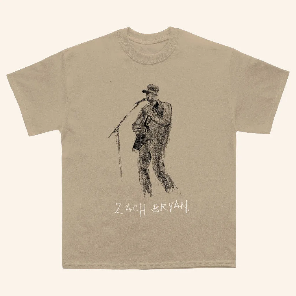 Zach Bryan Merch ZB Sketch TShirt Music Lover Gifts For Him
