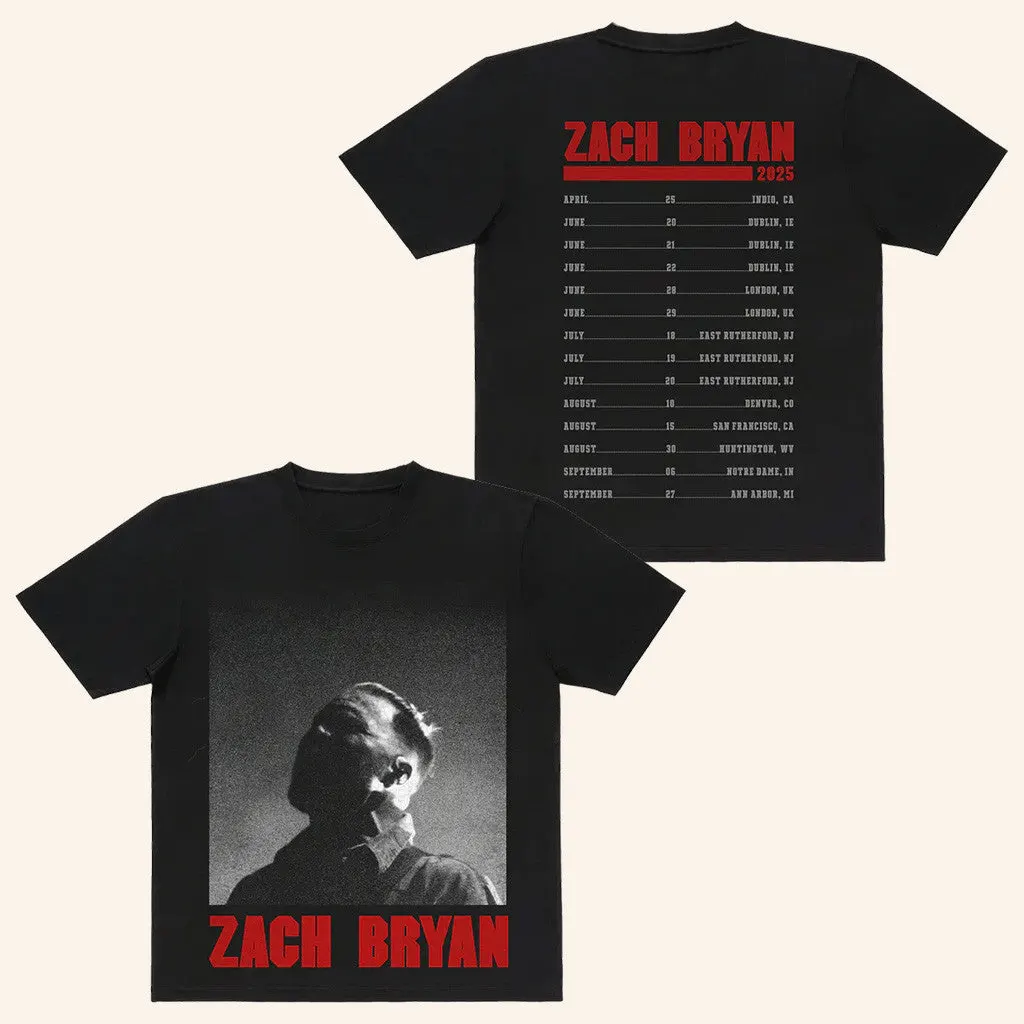 Zach Bryan Tour Merch 2025 Photo Dateback TShirt Gifts For Girlfriend