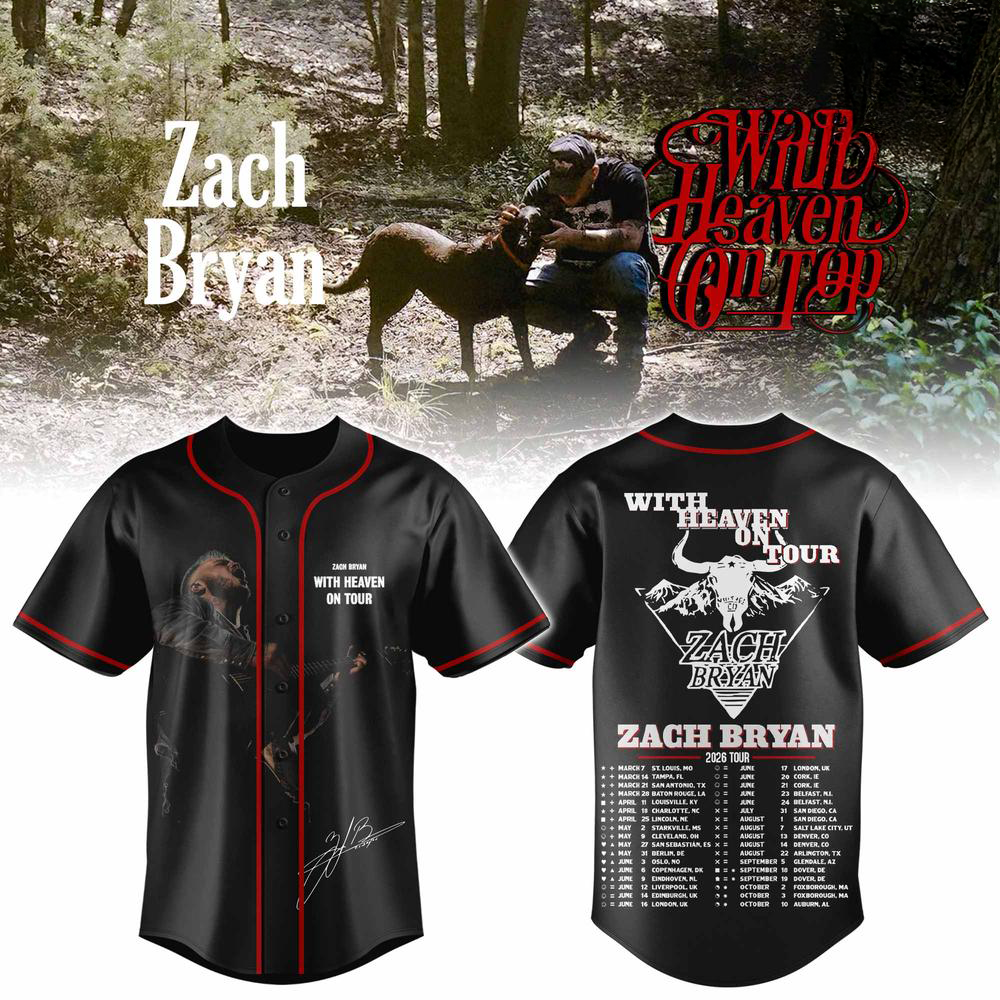 Zach Bryan With Heaven On Tour 2026 Baseball Jersey Fan Collection