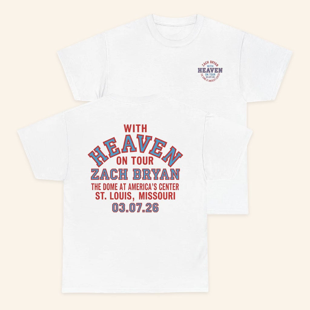 Zach Bryan With Heaven On Tour Merch 2026 With Heaven On Top Tour St