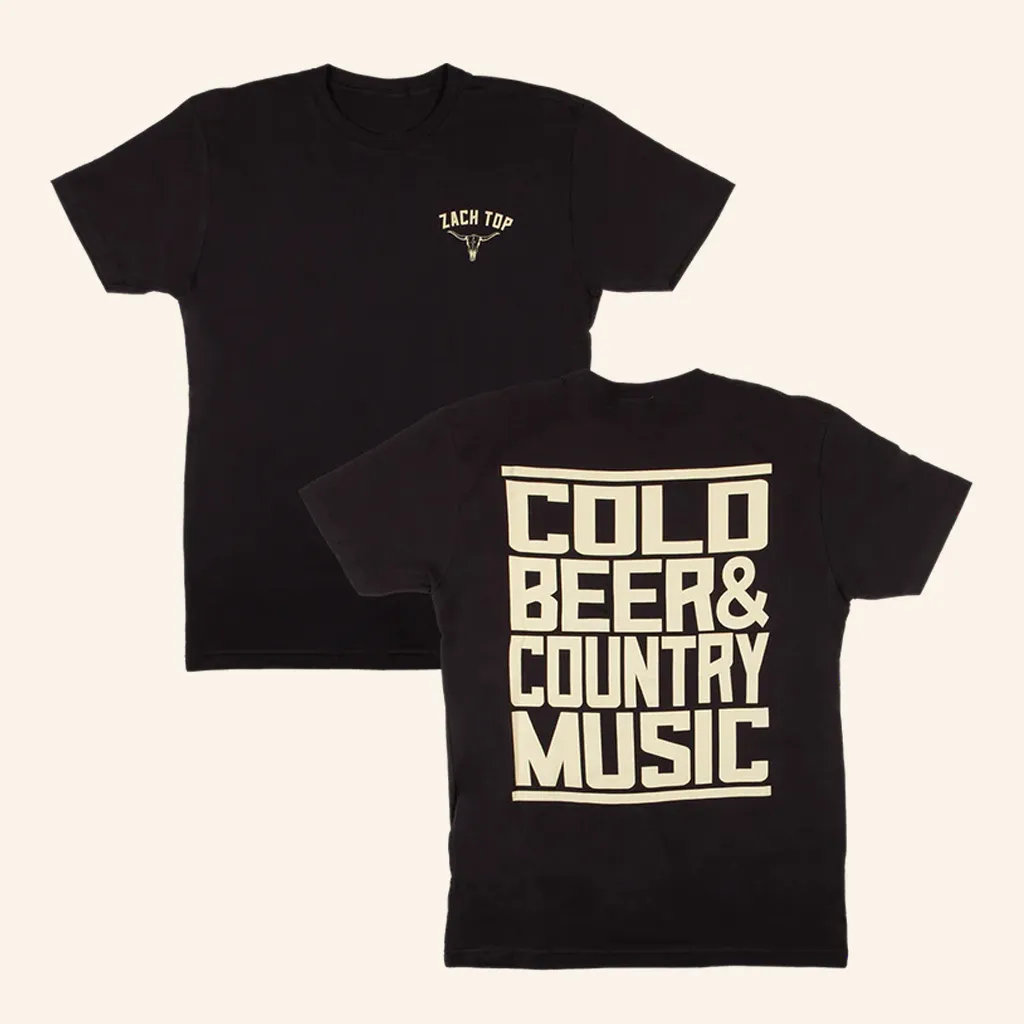 Zach Top Merch Black Cold Beer And Country Music TShirt Best Gifts For Music Lovers