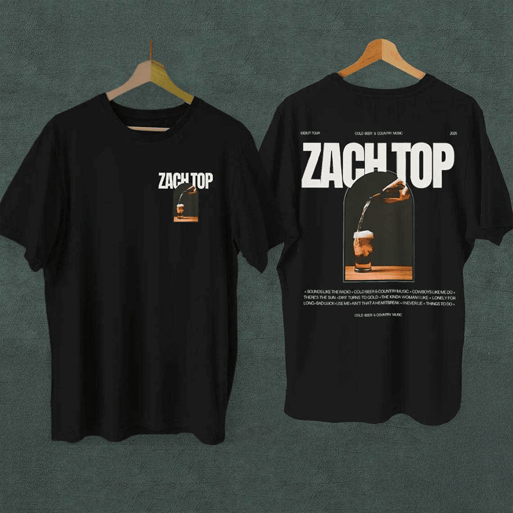 Zach Top Merch Zach Top Cold Beer And Country Music Tour 2025 TShirt Gifts For Fans