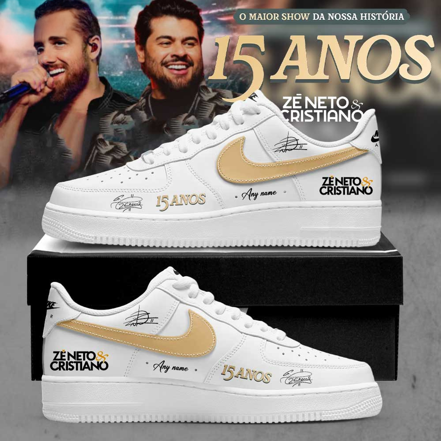 Ze Neto Cristiano 15 Years Career Celebration Collector AF1 Shoes