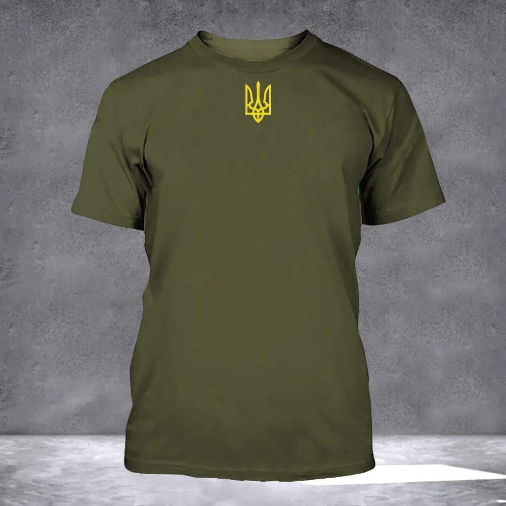 Zelensky Green Shirt Ukrainian Trident Symbol Ukraine TShirt Gifts For Men Retro Gift for Him