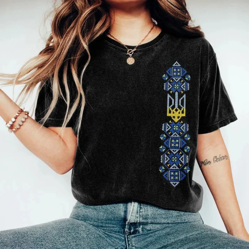 Zelensky Shirt Ukrainian Trident Symbol Ukraine Merch Zelensky TShirt Christmas Gift for Him