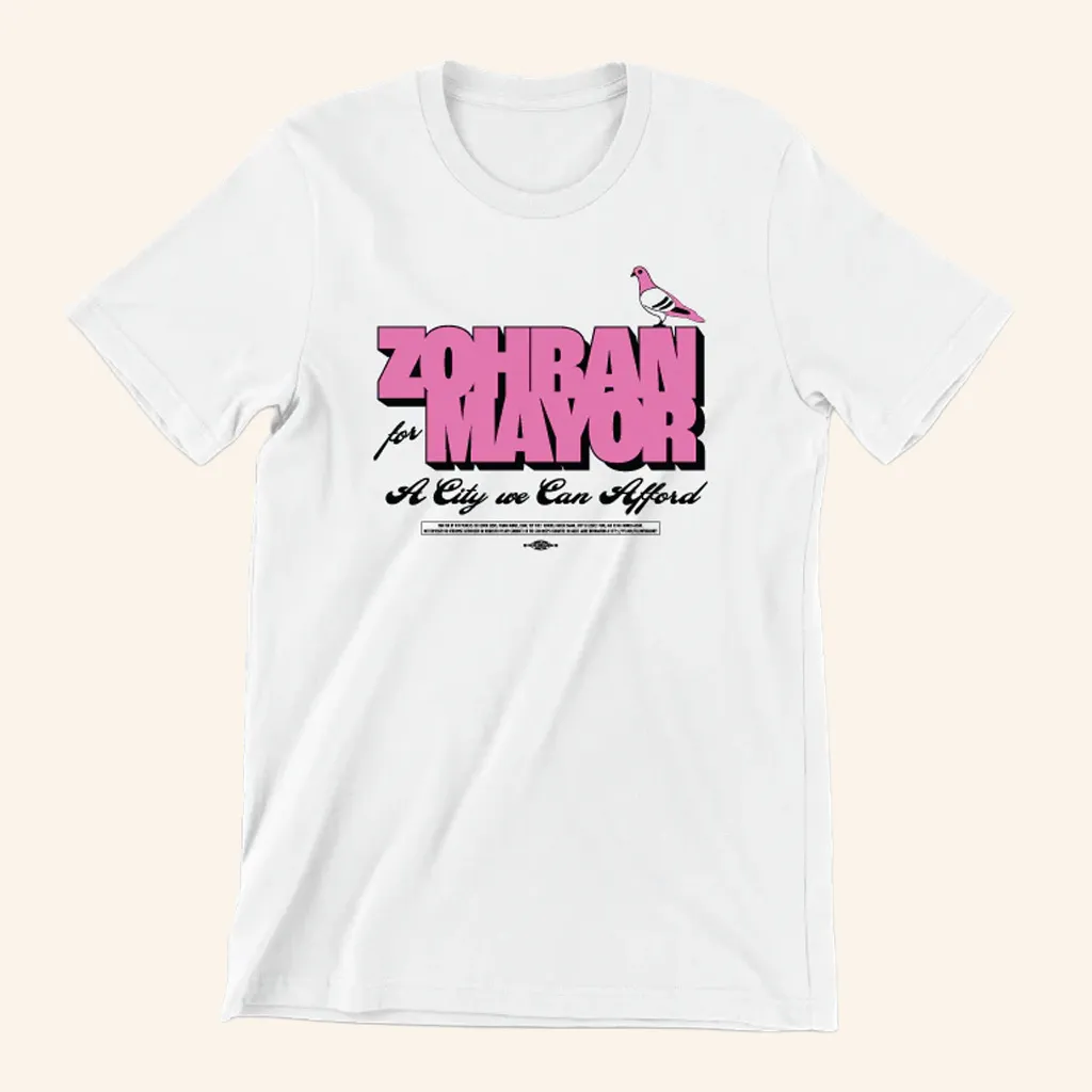 Zohran Mamdani Merch Zohran For Mayor Pink Pigeon TShirt Gift For Wife