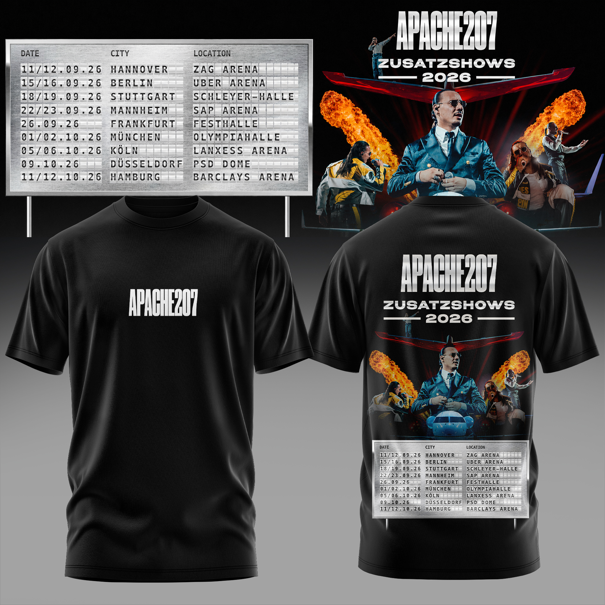 Zusatzshows 2026 Classic 3D All Over Print Graphic T Shirt Retro Collection