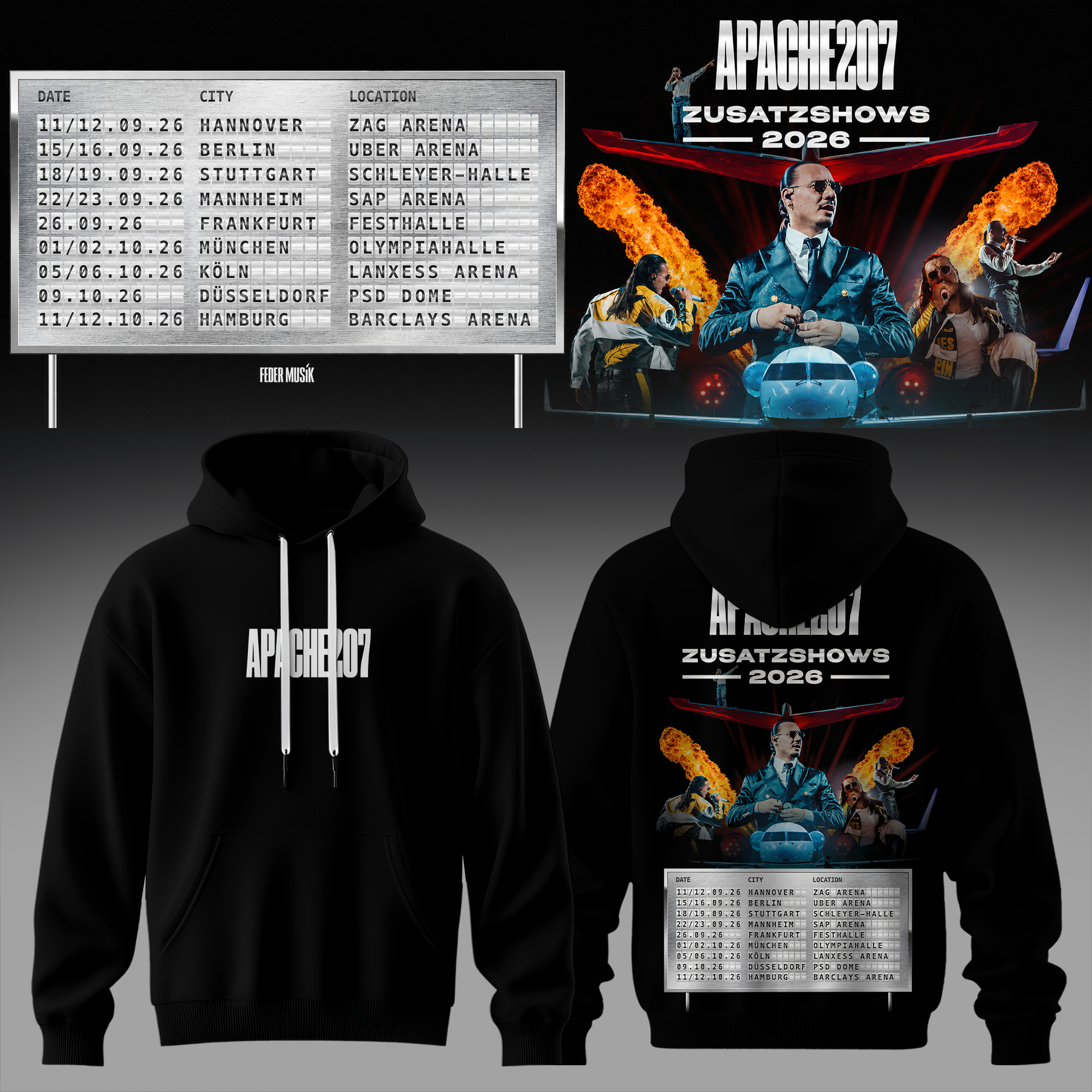 Zusatzshows 2026 Modern 3D Graphic Pullover Hoodie Urban Streetwear Edition