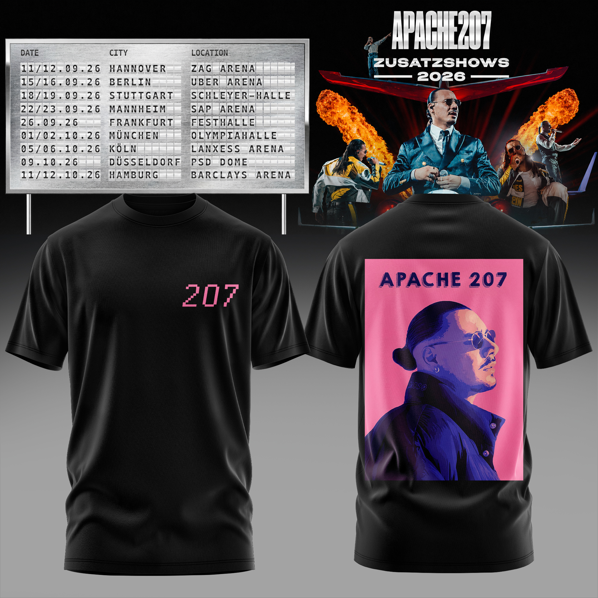 Zusatzshows 2026 Premium 3D All Over Print Graphic T Shirt