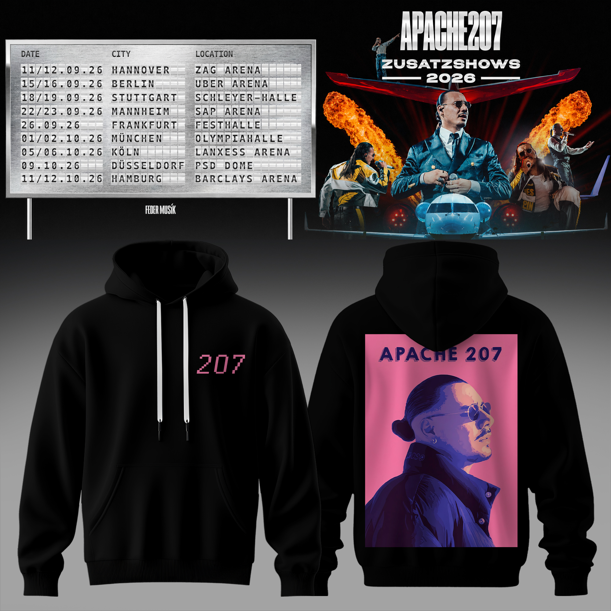 Zusatzshows 2026 Premium 3D Pullover Hoodie Classic Streetwear Edition