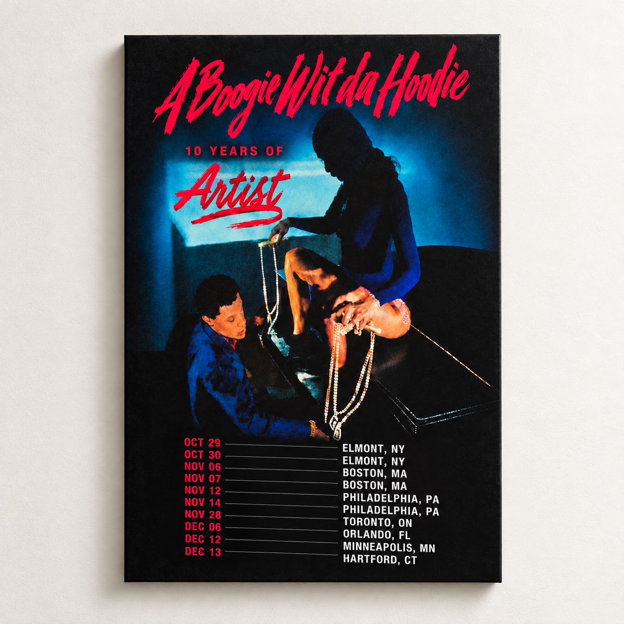 A Boogie Wit Da Hoodie Event Poster 10 Years Of Artist Tour 2026 Tour Dates Home Decor Poster Canvas