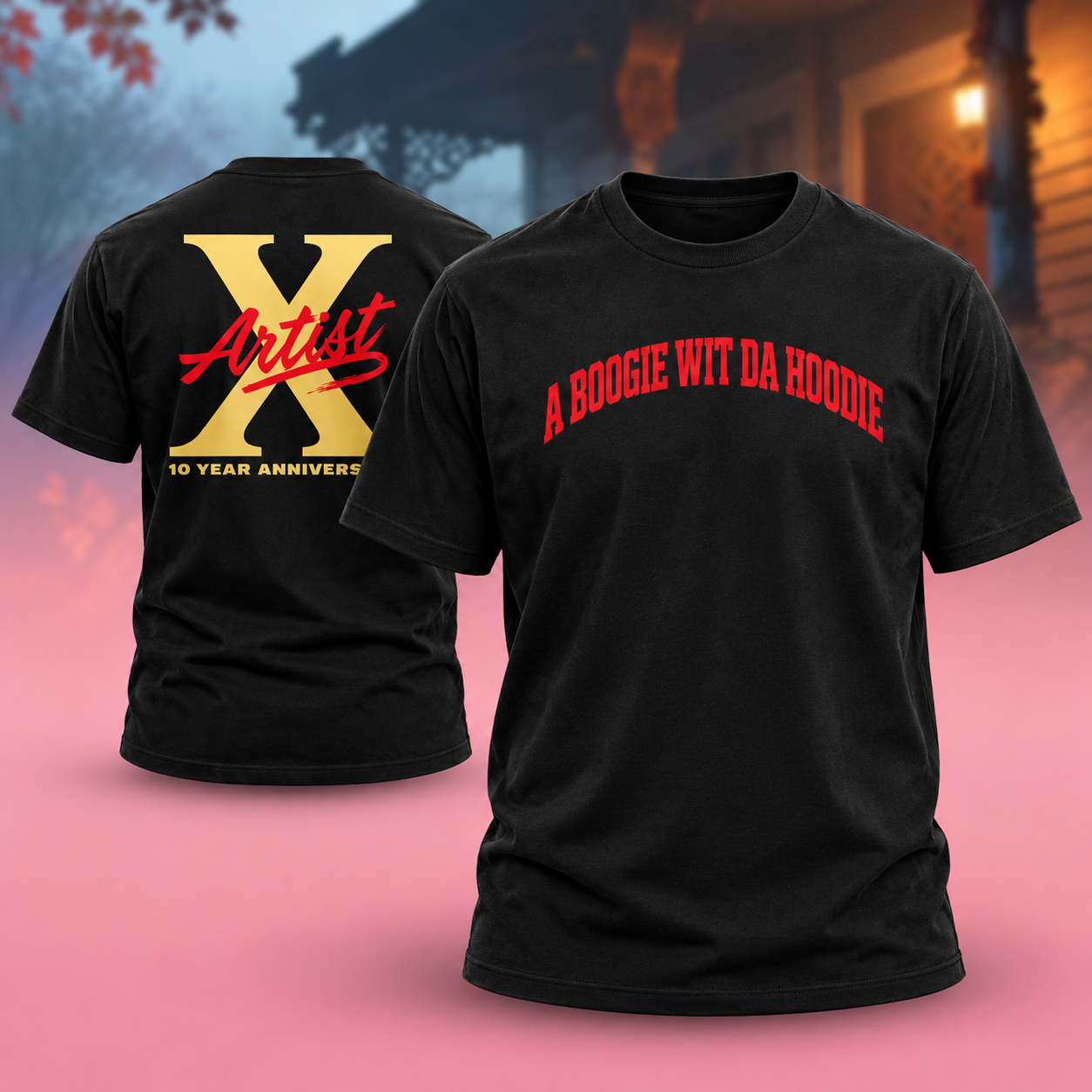 A Boogie Wit Da Hoodie Merch 10 Years Of Artist Tour 2026 Logo Two Sided Unisex TShirt