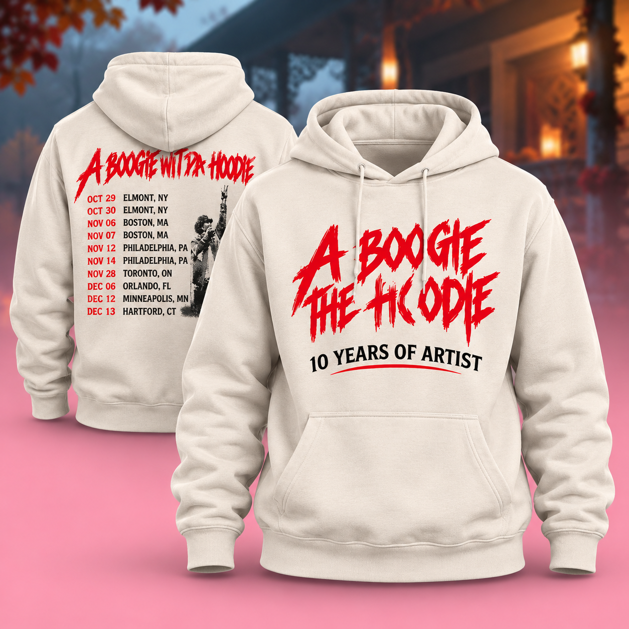 A Boogie Wit Da Hoodie Merch 10 Years Of Artist Tour 2026 Photo Tour Dates Two Sided Unisex Hoodie