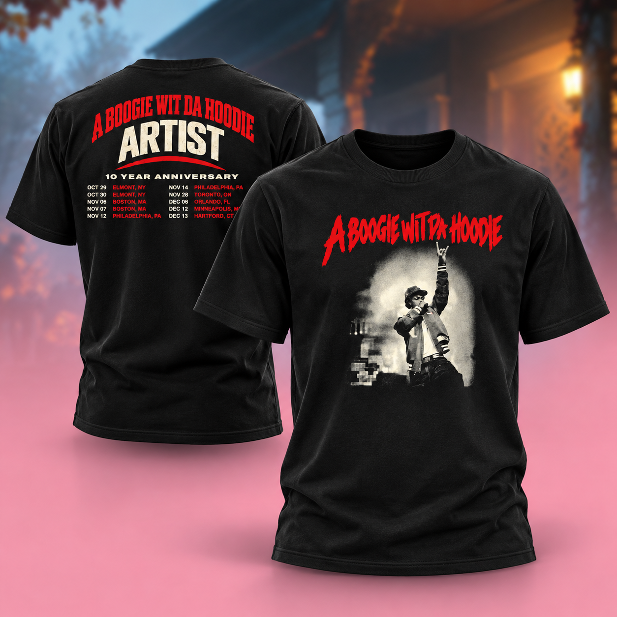 A Boogie Wit Da Hoodie Merch 10 Years Of Artist Tour 2026 Photo Tour Dates Two Sided Unisex TShirt