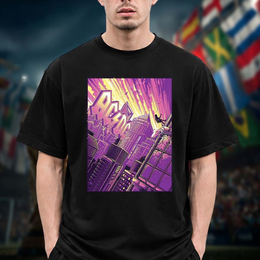 ACDC Charlotte NC Exclusive Event Poster PWR Up North America Tour 2026 At Bank Of America Stadium In Charlotte NC On July 11 2026 Unisex T Shirt