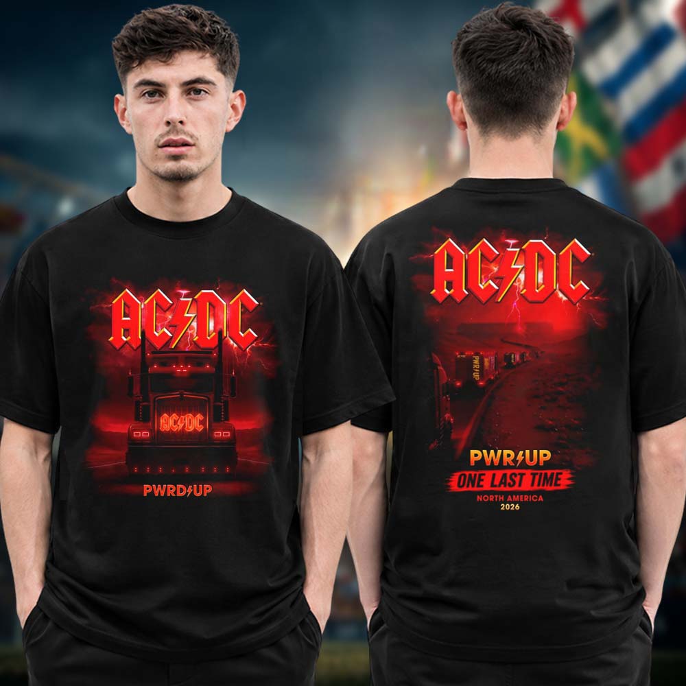 ACDC PWR Up North America Tour 2026 One Last Time Two Sided Unisex T Shirt