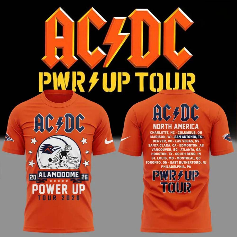 ACDC x UTSA Roadrunners Football Power Up Tour 2026 San Antonio Orange T Shirt