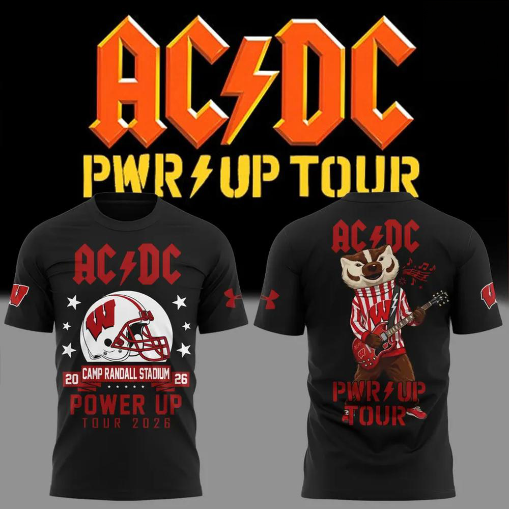 ACDC x Wisconsin Badgers Power Up Tour 2026 TShirt New Ver